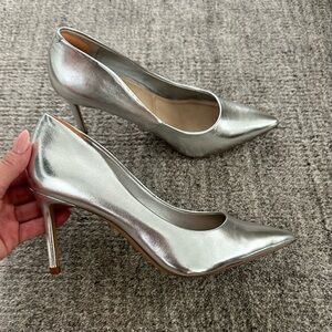 Aldo Silver Pointed-Toe Heels